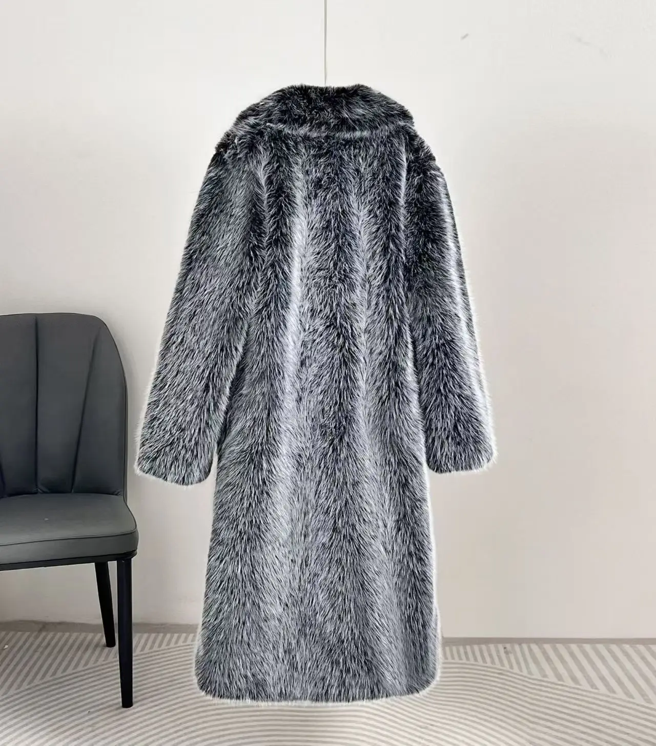 Winter Women High Quality Faux Fox Fur Coat Long Fur Coat Lapel OverCoat Thick Warm Female Plush Coats