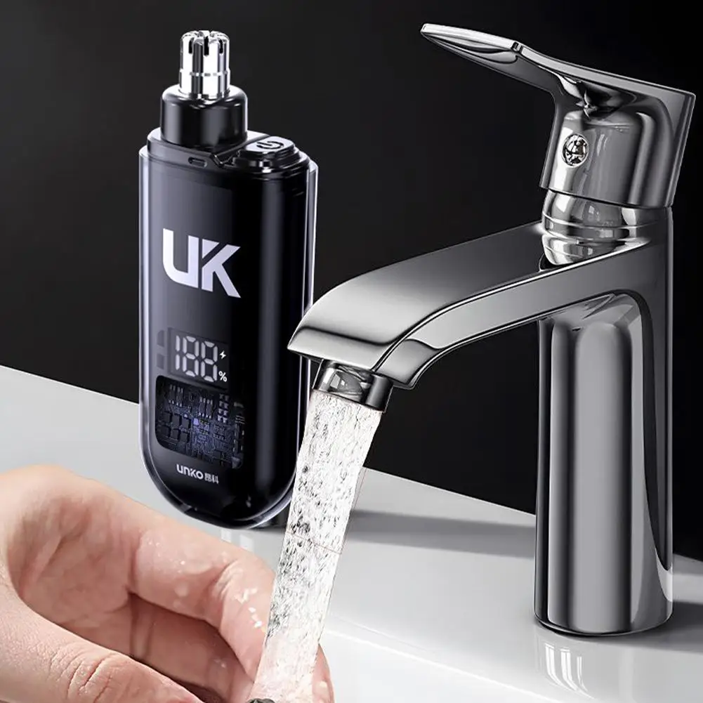 Electric Nose Hair Trimmer Waterproof Portable Type-C Rechargeable 360° Rotating Head Beard Eyebrow Multifunction Trimmer
