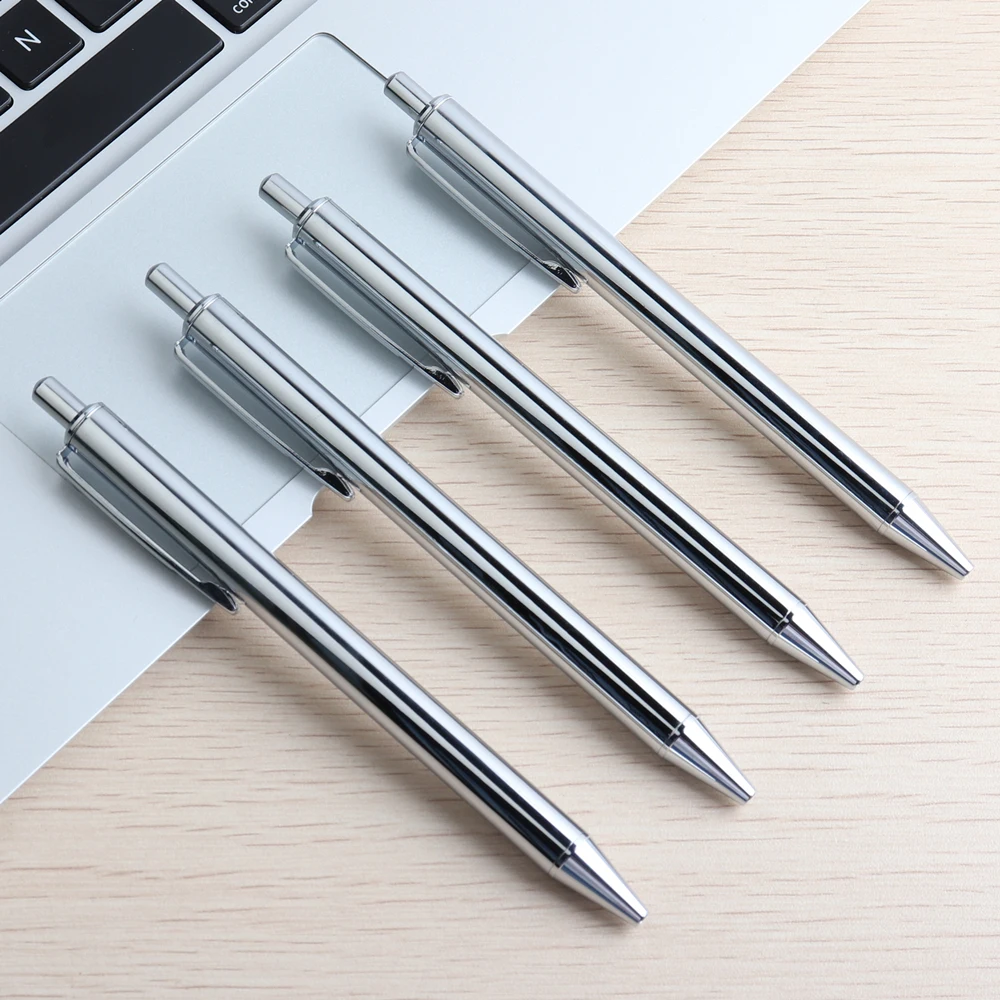 1 Pcs Genkky Office Metal Ballpoint pen 0.7mm G2 Refills Black Blue Student Supplies Business Gift Press Pens For School Office