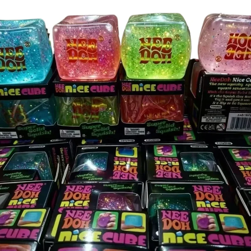 New NEEDOH Maltose Glow in The Dark Ice Cube Squishy Fidget Toy Squishy Cube Anti-Anxiety Squeeze Toy for Focus ADHD Population