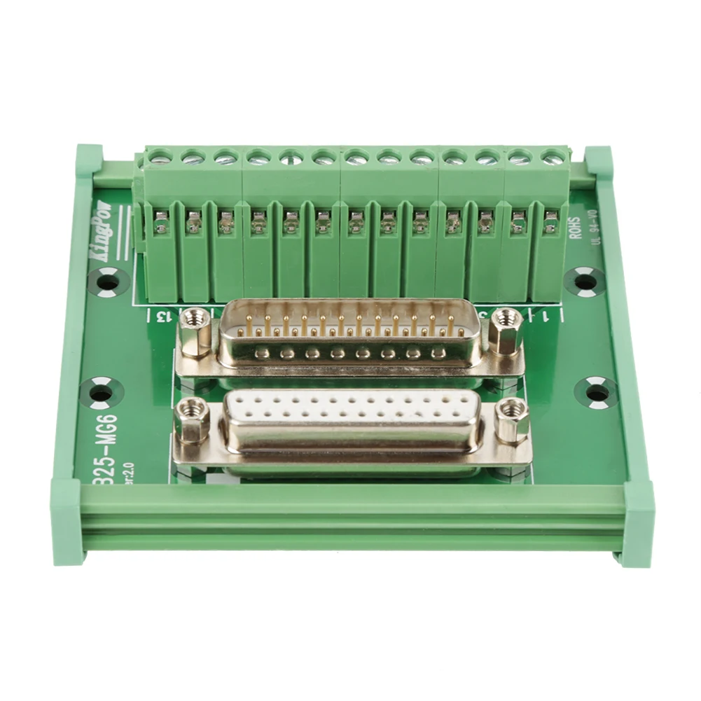 DB25 D Sub Male & Female Header Breakout Board Terminal Board DIN Rail Mount Interface Module