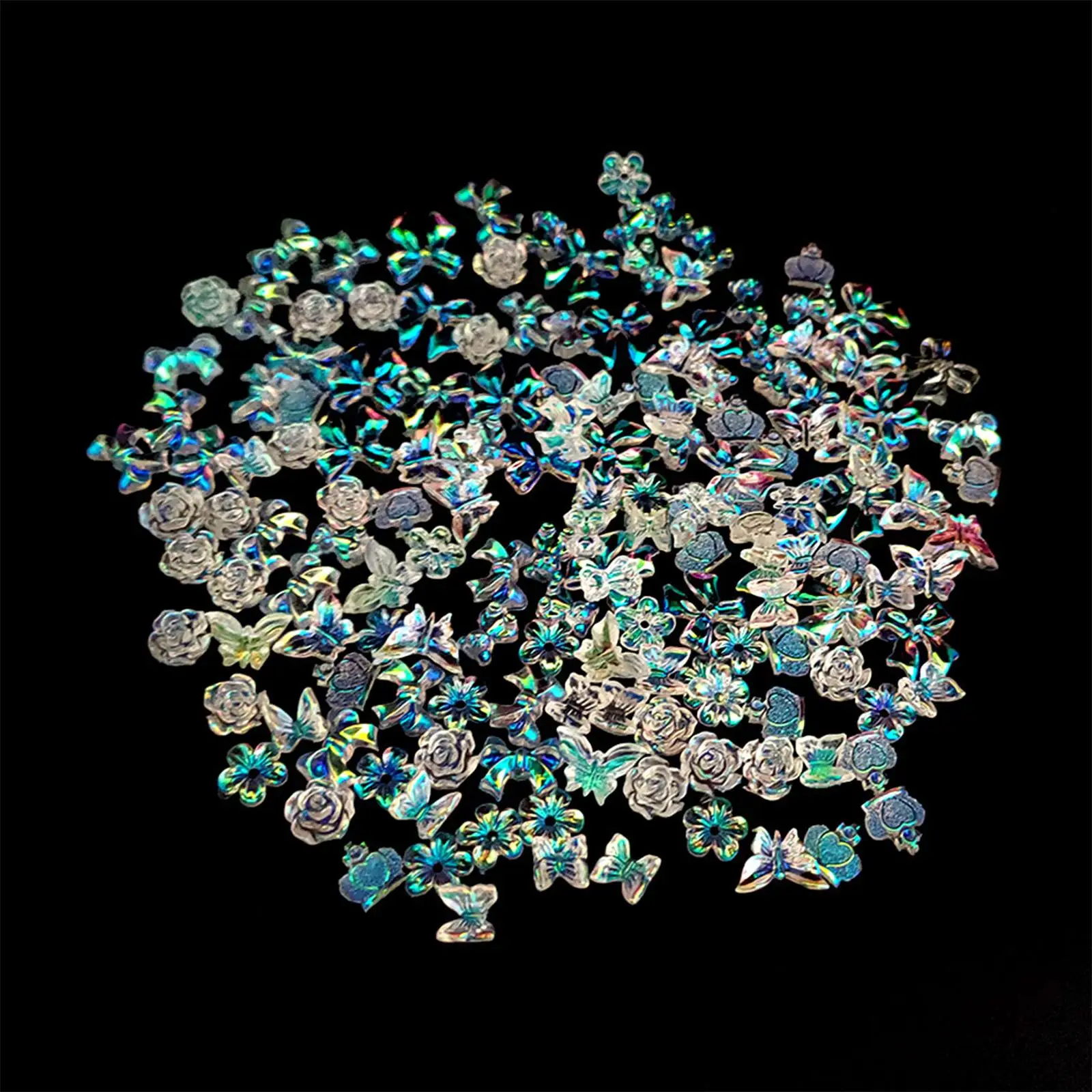 

160 шт. 3D-подвески для дизайна ногтей, мини-бабочка для акриловых ногтей