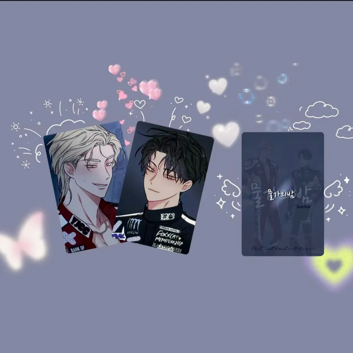 Low Tide in Twilight Anime Card Kim EuiHyun 3inch Small Card Childrens Stationery Student Message Collection Gift 2pcs/set