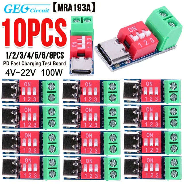 Moduł płytki wyzwalacza PD Szybka ładowarka Moduł zwiększający dostawę mocy USB typu C 100 W Złącze napięcia Akcesoria do zasilaczy