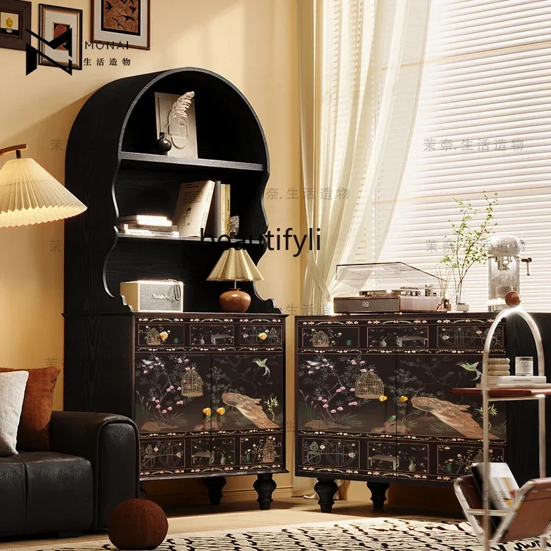 

Asmt59 Asmt59 Chinese style living room solid wood dining room side cabinet entry porch decoration free installation vertical ca