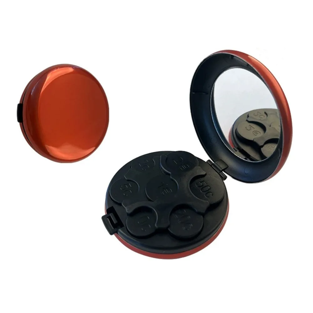 Portable Round Shape Coin Storage Box Aluminum Plastic Coin Organizer Coin Holder Wallet Pocket Carry