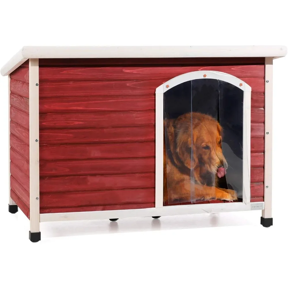 Outdoor Wooden Dog House for Large Dogs Red 45.6