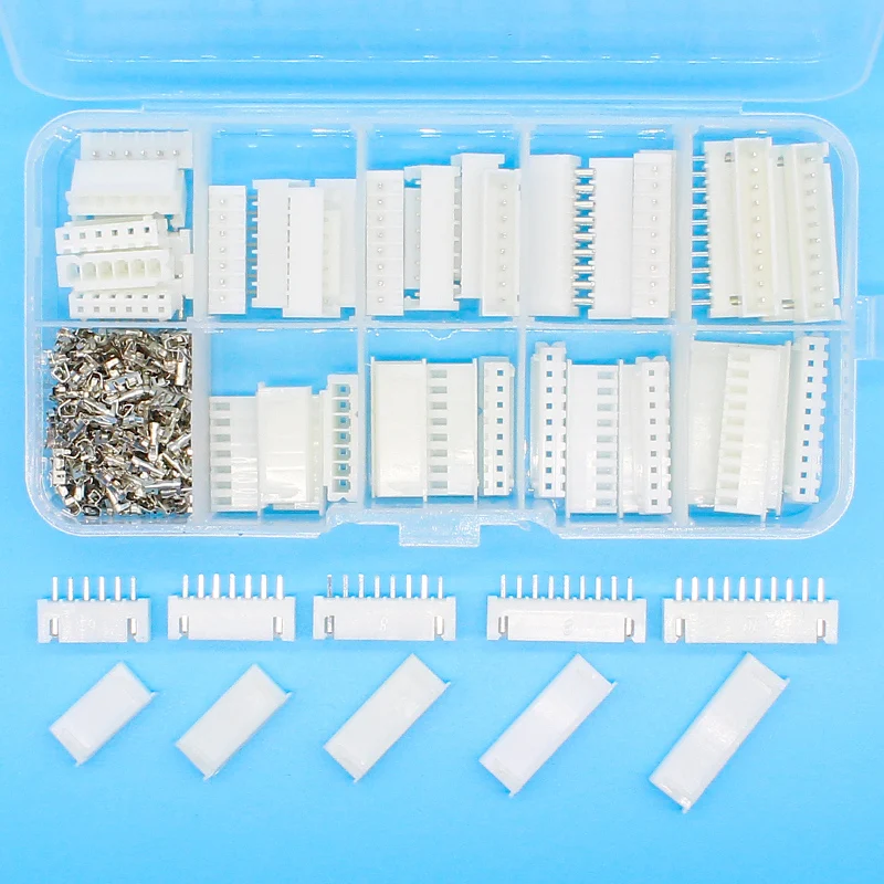 25 sets Kit in box 6p 7p 8p 9p 10 pin 2.54mm Pitch Terminal / Housing / Pin Header Connector Wire Connectors Adaptor XH Kits