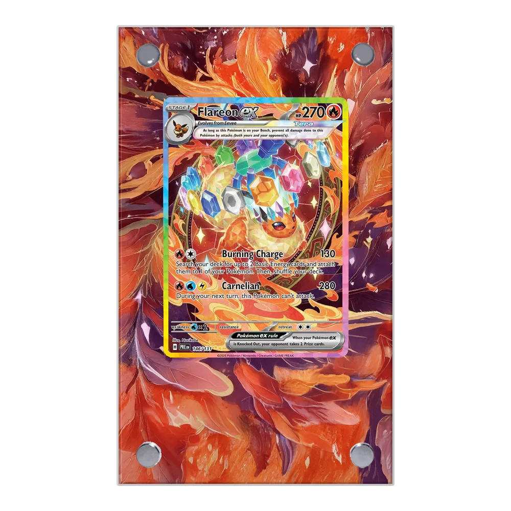 البوكيمون Flareon Ceruledge Leafeon تمديد الفن عرض حالة جمع بطاقة تمديد اللوحة Psa أنيمي رف شاشة باستثناء