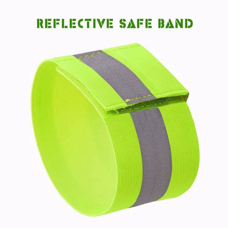 1pc Reflective Bands Safety Flashing Armband Belt Glow In The Dark Bracelet for Night Jogging Walking Biking Cycling Running