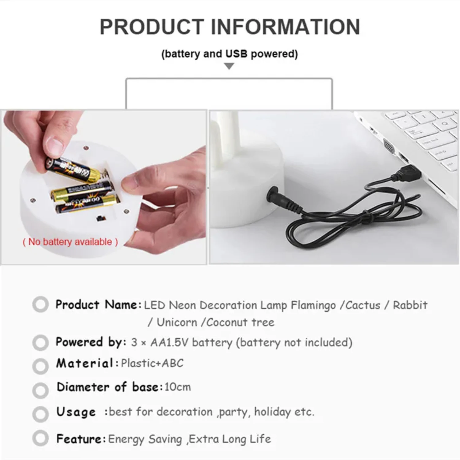 USB Flamingo Cactus Neon Sign Light Pineapple  Tree Unicorn Led Bulb  Bedroom Closet Study Bedside Table Night Lamp