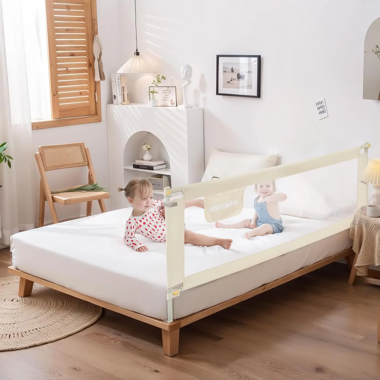 

Welspo 70 Inches Bed Rail For Toddlers Fold Down Safety Baby Bed Guard Swing Down Bedrail For Convertible Crib, Kids Twin,