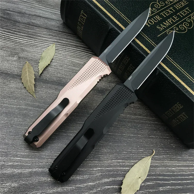 BM 4600 Phaeton Outdoor Tactical Folding Knife Black D2 Blade Aluminum Handle EDC Camping Rescue Hunting Tool for Men