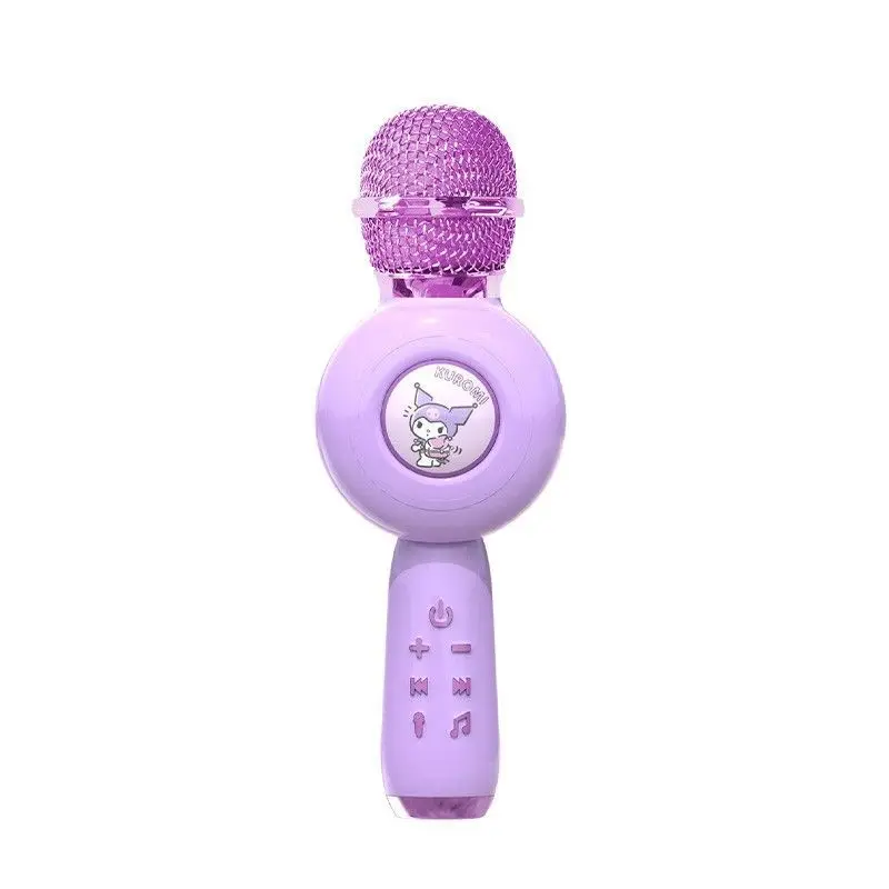 Sanrio Kuromi ไมโครโฟนร้องเพลงเด็กการ์ตูน Cinnamoroll การเชื่อมต่อบลูทูธไร้สายไมโครโฟนเสียงแบบบูรณาการ