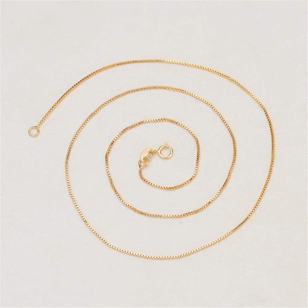 

DIY Pearl accessories 925 sterling silver necklace plated platinum gold rose gold box chain