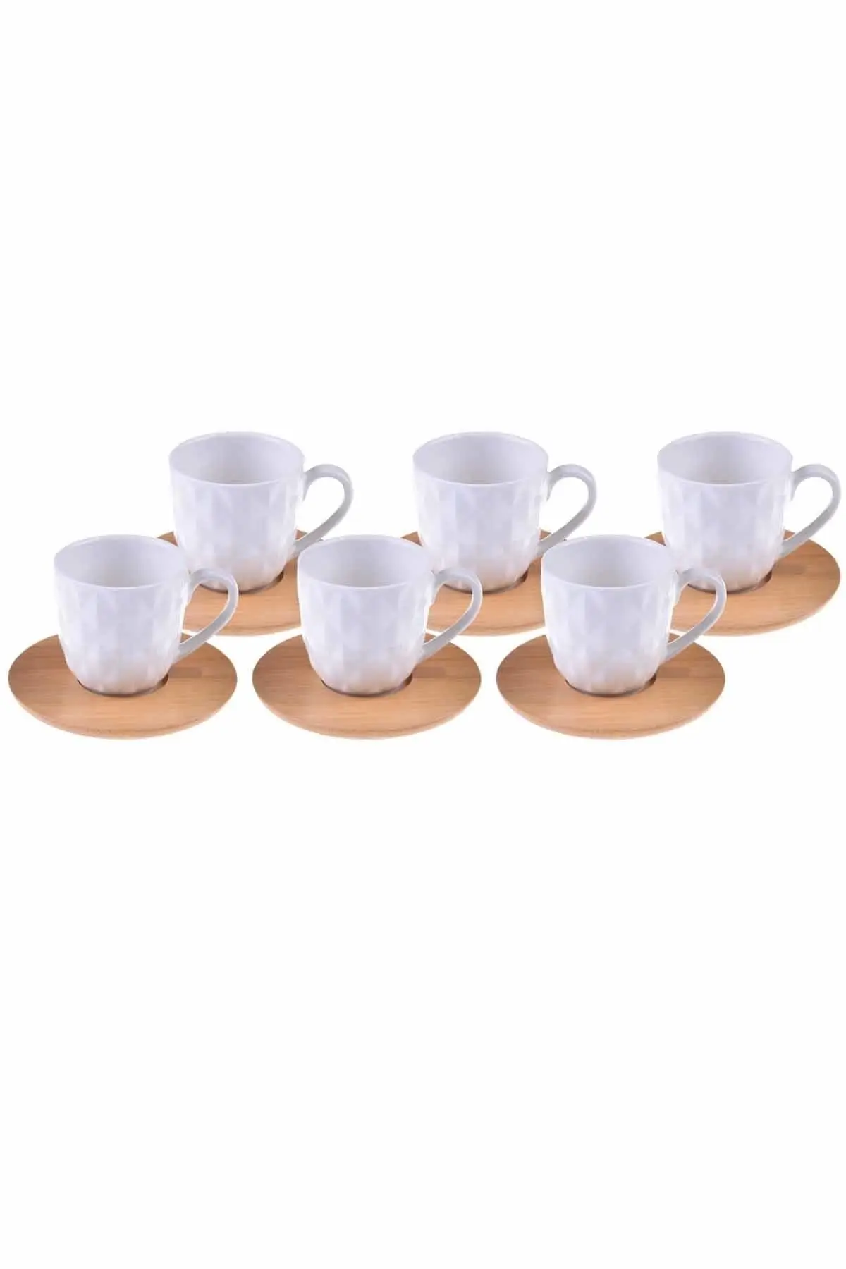 Dovi bamboo plate 6 person coffee cup set