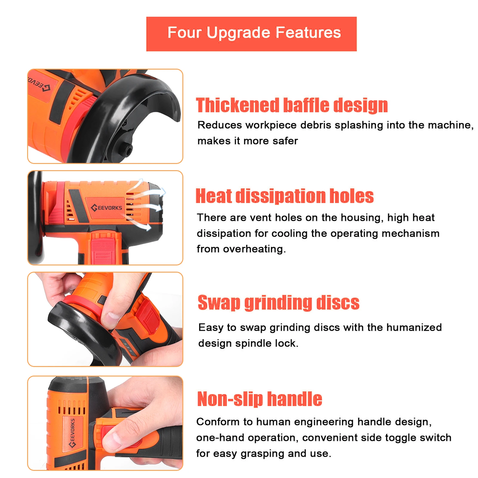 19500rpm Electric Angle Grinder Multifunctional Mini Grinder Handheld Cutter for Cutting Polishing Ceramic Tile Wood Stone Steel