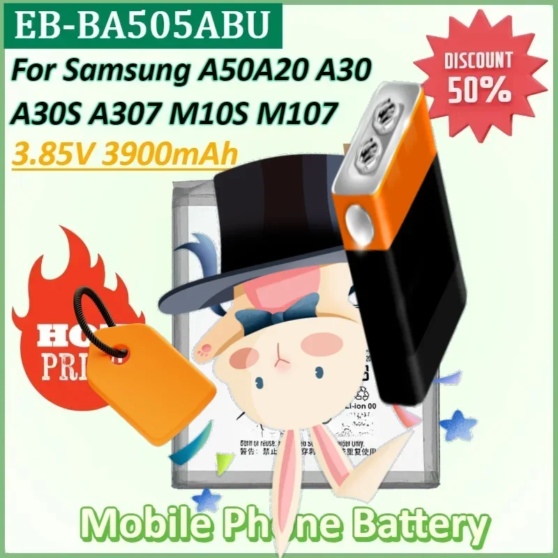 

EB-BA505ABU 3.85V 3900mAh Mobile Phone Battery for Samsung Galaxy A50 A505F SM-A505F Batteria in Stock
