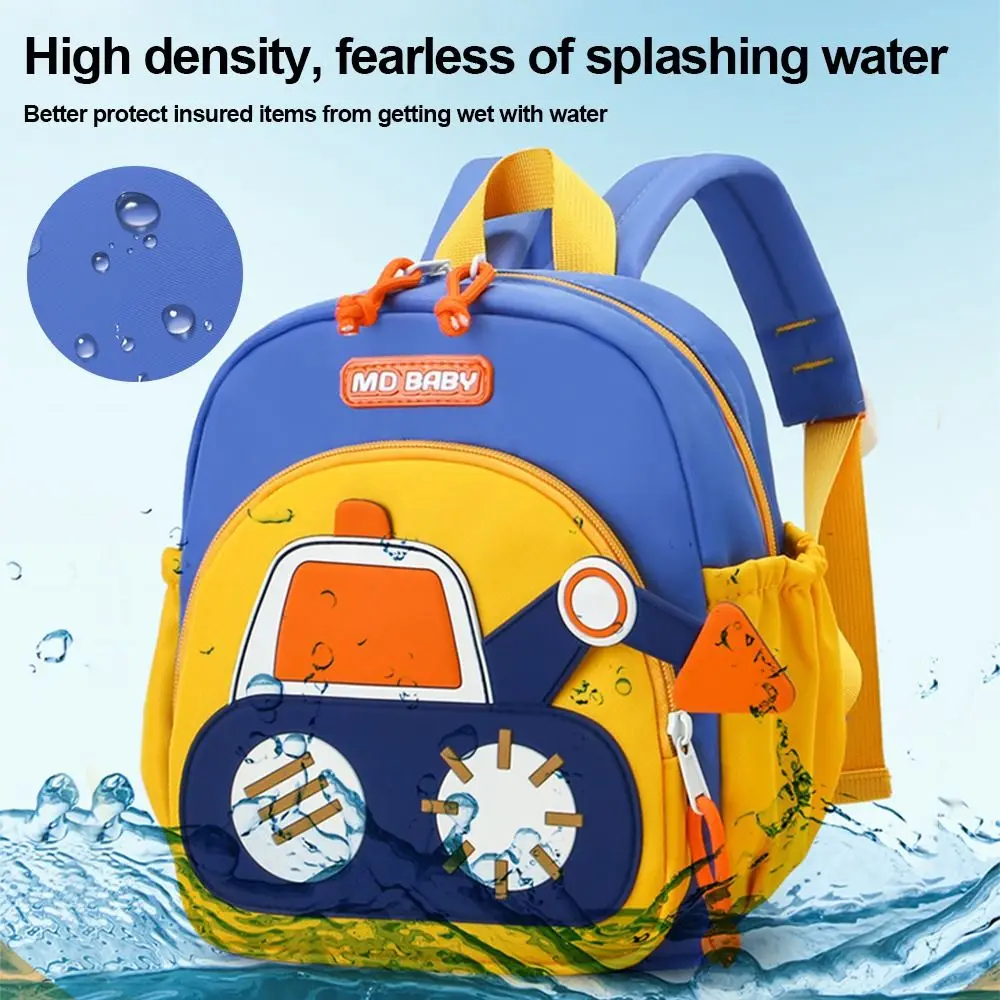 Mini Toddler Backpack for Boys Water Resistant Alleviate Burden Backpack Wear-resisting Cartoon Excavators