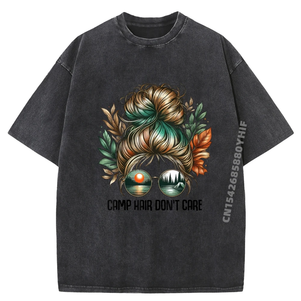 

Camp Hair Dont Care Camping Tees Fashion Luxury Designer Female T-shirts Men Printed On Retro Washed T-shirts Discount
