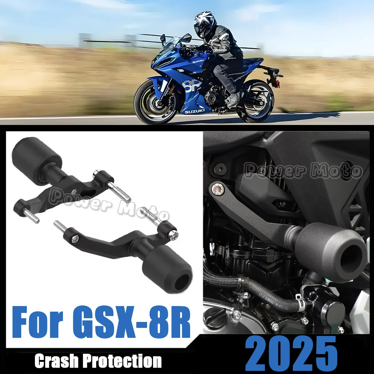 

For GSX-8R 2025 Motorcycle CNC Frame Sliders Protector Guard Fairing Crash Pad Falling Protection Frame Slider GSX8R 2025