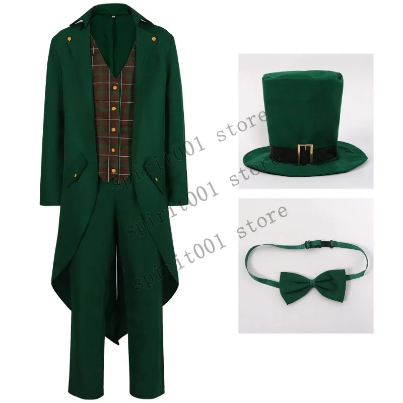 

Adults Renaissance Victorian Costume Men's Magician Ringmaster Circus Jacket Halloween Party Cosplay Tailcoat with Felt Hat Tie