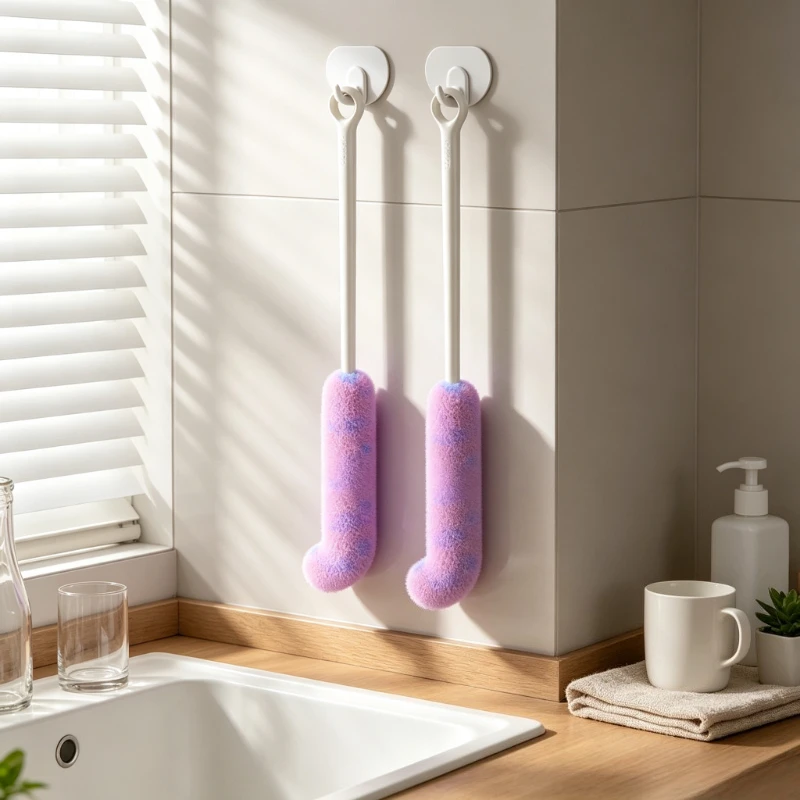 Long Handle Sponge Cup Brush Soft No Dead Corner Cleaner for Thermos Baby Bottle Glass Water Mug Kitchen Dishwashing 스펀지 컵 브러시