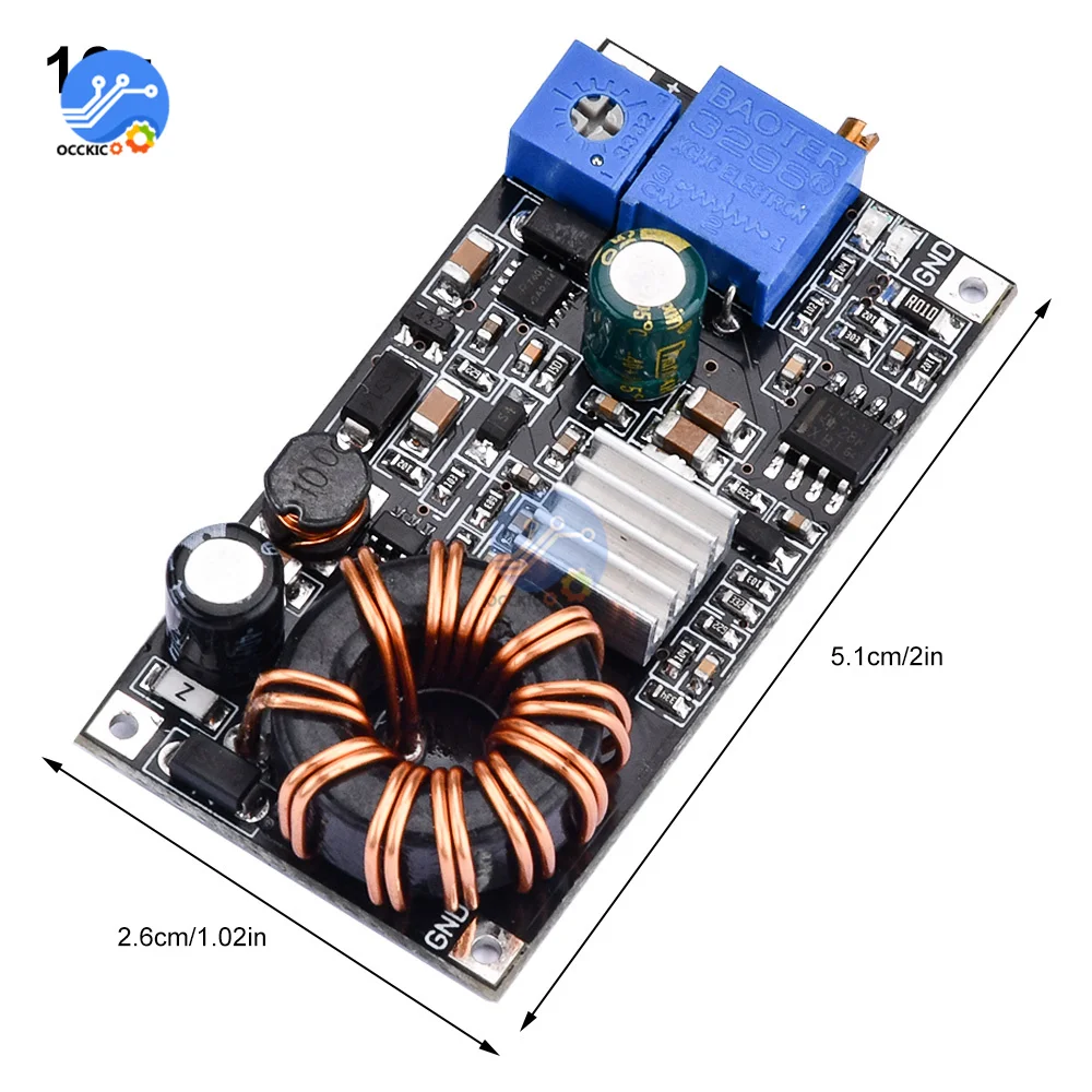 DC-DC 2.7-20V to 4.5-20V Low Voltage Adjustable Step Up Converter Boost Constant Current Synchronous Rectifier Power Module 30W