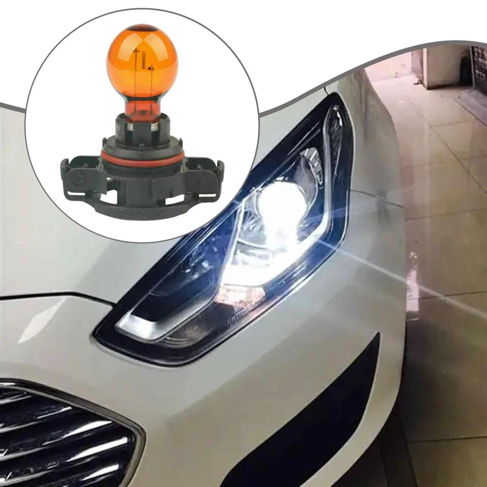 

Front Turn Signal Light Bulb, Psy24W Replacement DC12V 24W for Magotan, Lights