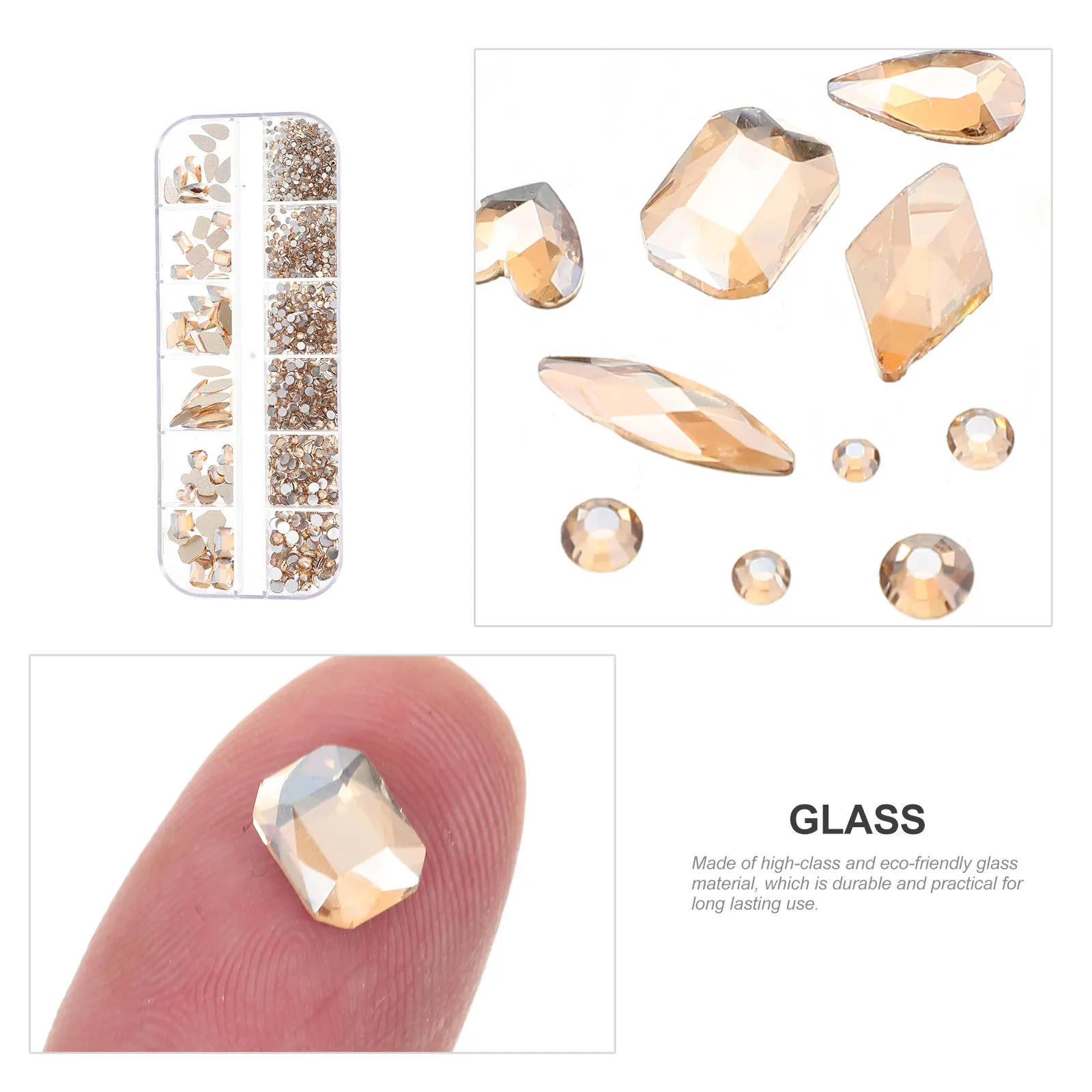 

1 Box Glass Art Decorations Diy Manicure Accessories Rhinestone Charms For Nail Jewelry Shiny Ornaments Nail