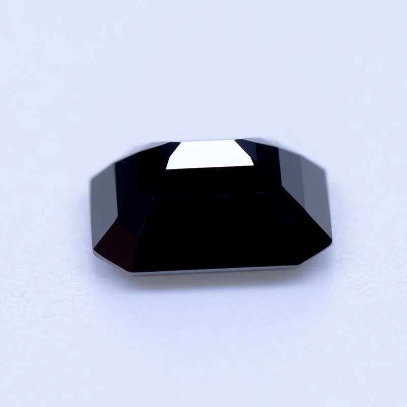 Moissanit-Edelstein im Smaragdschliff, schwarze Farbe, im Labor gezüchteter Diamant für DIY-Schmuckherstellung von Ringen und Ohrringen für Damen, mit Zertifikat – Detail 7