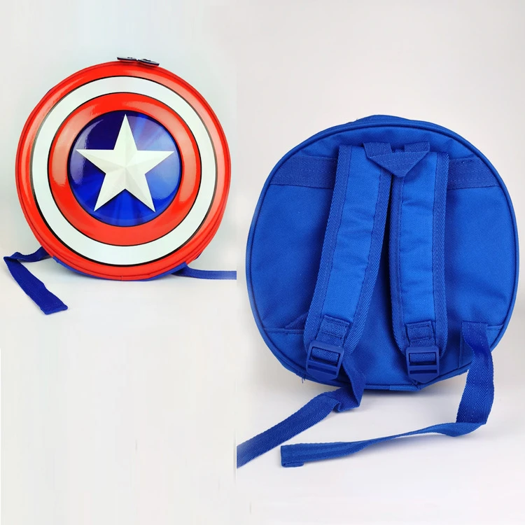 Disney Captain America Backpack For Children Shield Pattern Design Kindergarten School Bags Boys Casual Toy Shoulder Packages