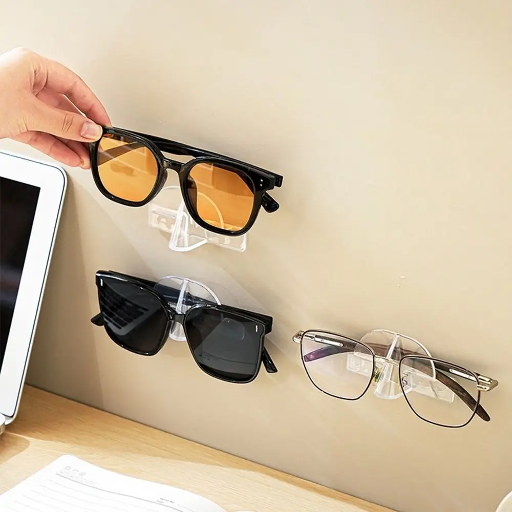 

10Pcs Clear Glasses Storage Rack Self Adhesive Wall Mounted Sunglasses Storage Rack with Nose Pad Traceless Glasses Display Rack