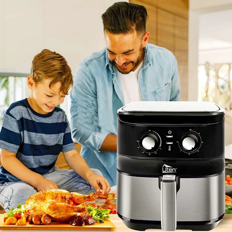 Electric Air Fryer 5.8Qt/5.5L- with Temperature Control, Timer, Non-Stick Fry Basket, 1700W High-power, Fast Oven Oilless Cooker