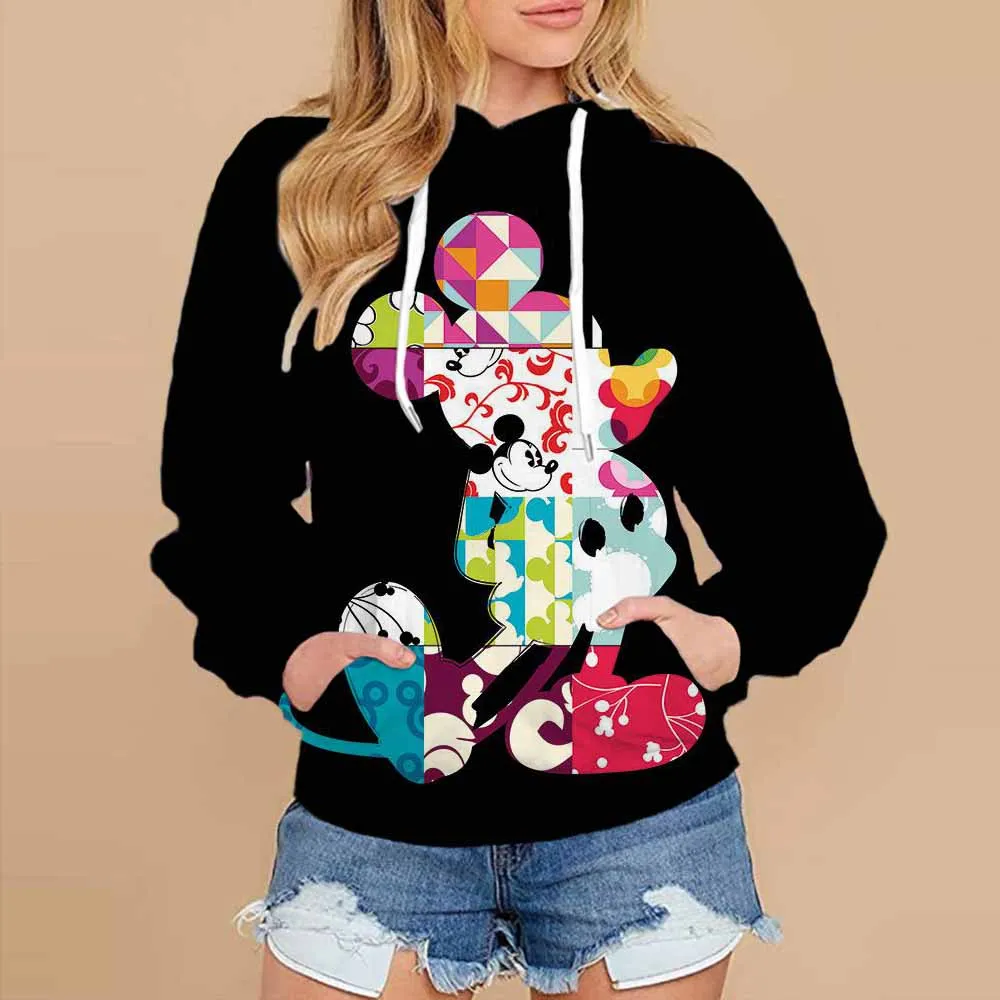 New Streetwear Hoodie Men\'s Fall Long Sleeve Harajuku Disney Stitch and Mickey 3D Print Casual Sweatshirt Y2K 2024