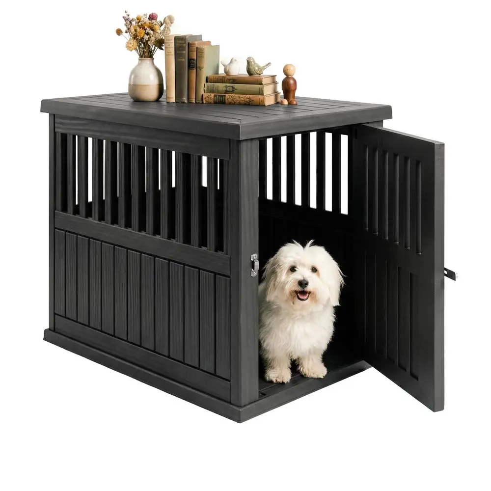 

Декоративный угловой столик-клетка для собак (для маленьких и средних пород), пластиковый, для использования в помещении, с замком.