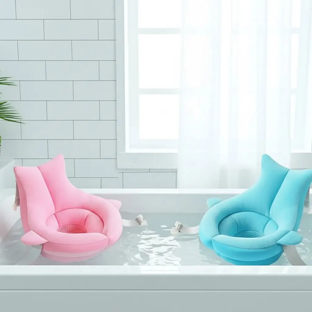 

Floating Newborn Bath Support Cushion | Non-Slip Infant Safety Tub Mat | Quick-Dry Baby Bath Sling for Sink & Tub