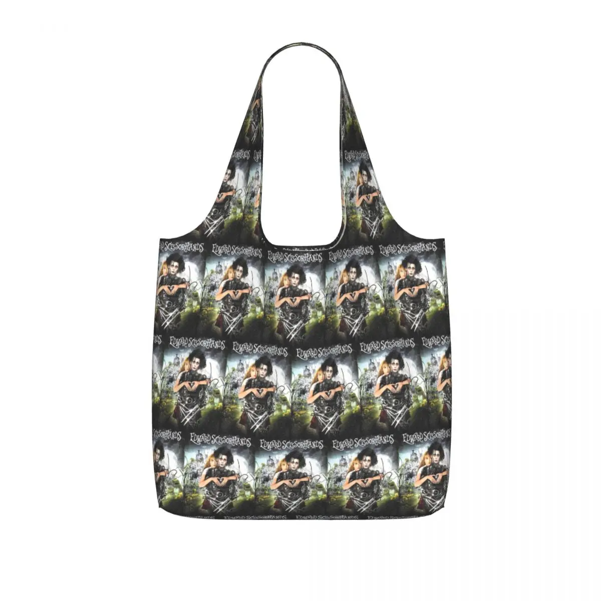 Edward Scissorhands Movie Shopping Tote Bag Canvas Large Capacity Shoulder Bags Shopper Grocery Handbag for Women