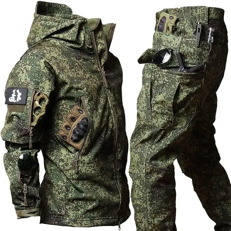 New Russian cold-proof jacket camouflage outer suit winter velvet