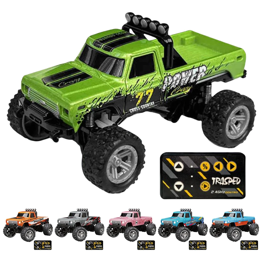 RC Off-road Monster Truck 1/64 Remote Control Mini Climbing Car Model 2.4GHz Electric Vehicle Toy Off-road Vehicle for Kids Gift