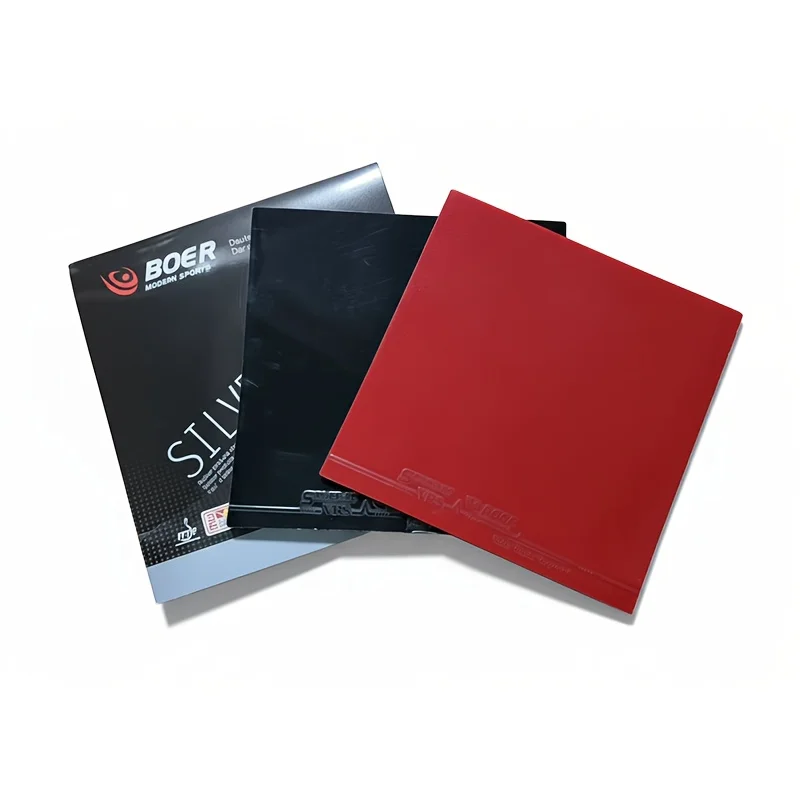 Funda de Goma para Raqueta de Tenis de Mesa Boer, Goma Antideslizante y Antiespinosa, Funda de Goma para Práctica y Entrenamiento para Principiantes