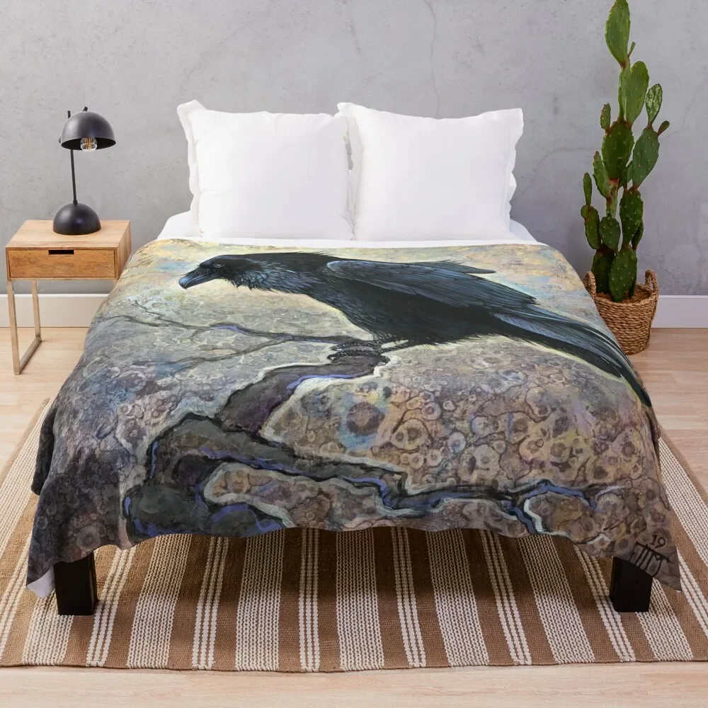 

Keeper of Dreams - a Raven Painting Throw Blanket Comforter for sofa Blankets