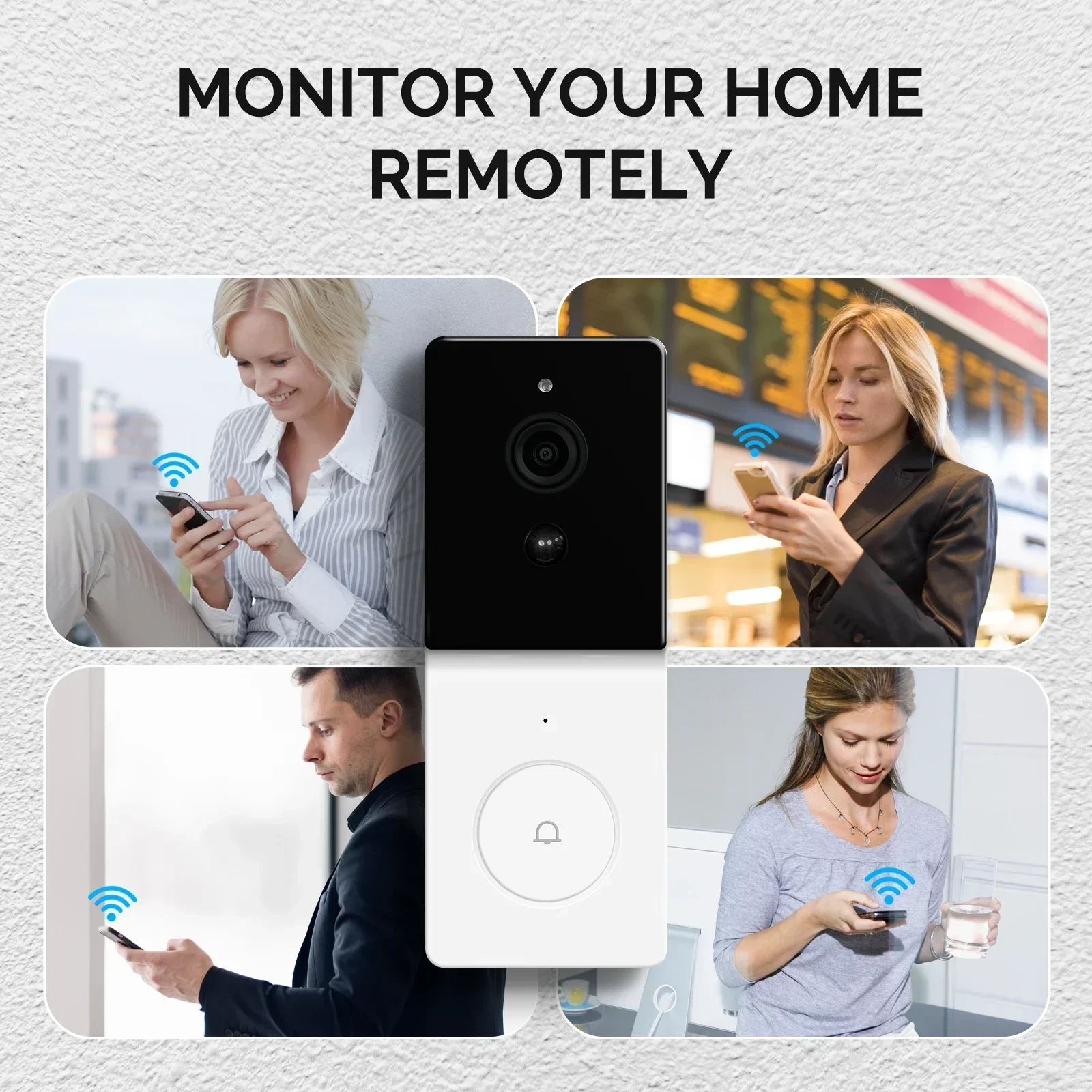 MOES Tuya Smart WiFi videocamera per campanello con citofono Audio a 2 vie, visione notturna e prodotto per porte Wireless sicurezza domestica