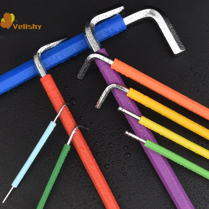 ألين مفتاح مجموعة L وجع عدة ل ألين المسمار 9 قطعة الذراع الطويلة عرافة مفتاح مجموعة 1.5 مللي متر إلى 10 مللي متر مسدس المفك أدوات يدوية لإصلاح الدراجة #4