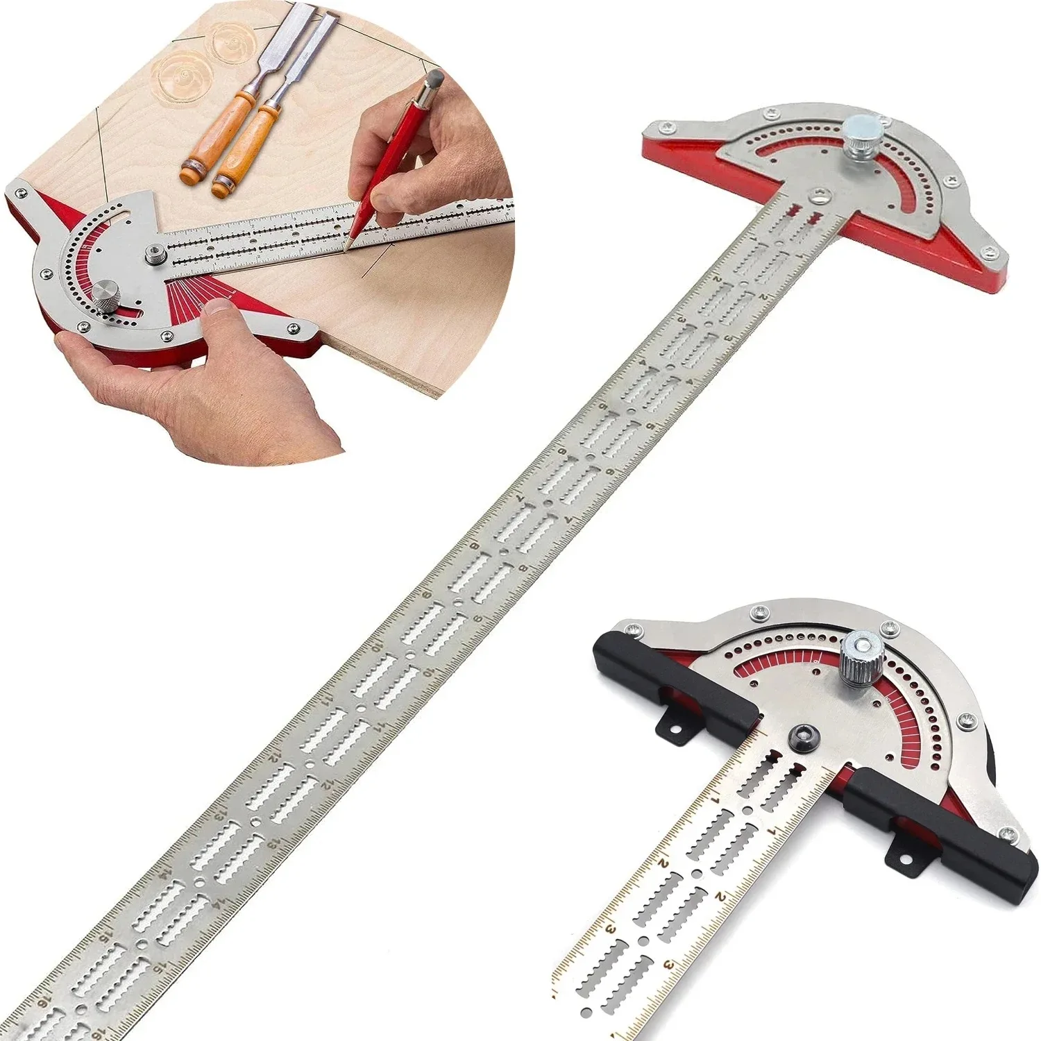 

Многофункциональный угломер для деревообработки, линейка для разметки и измерения углов