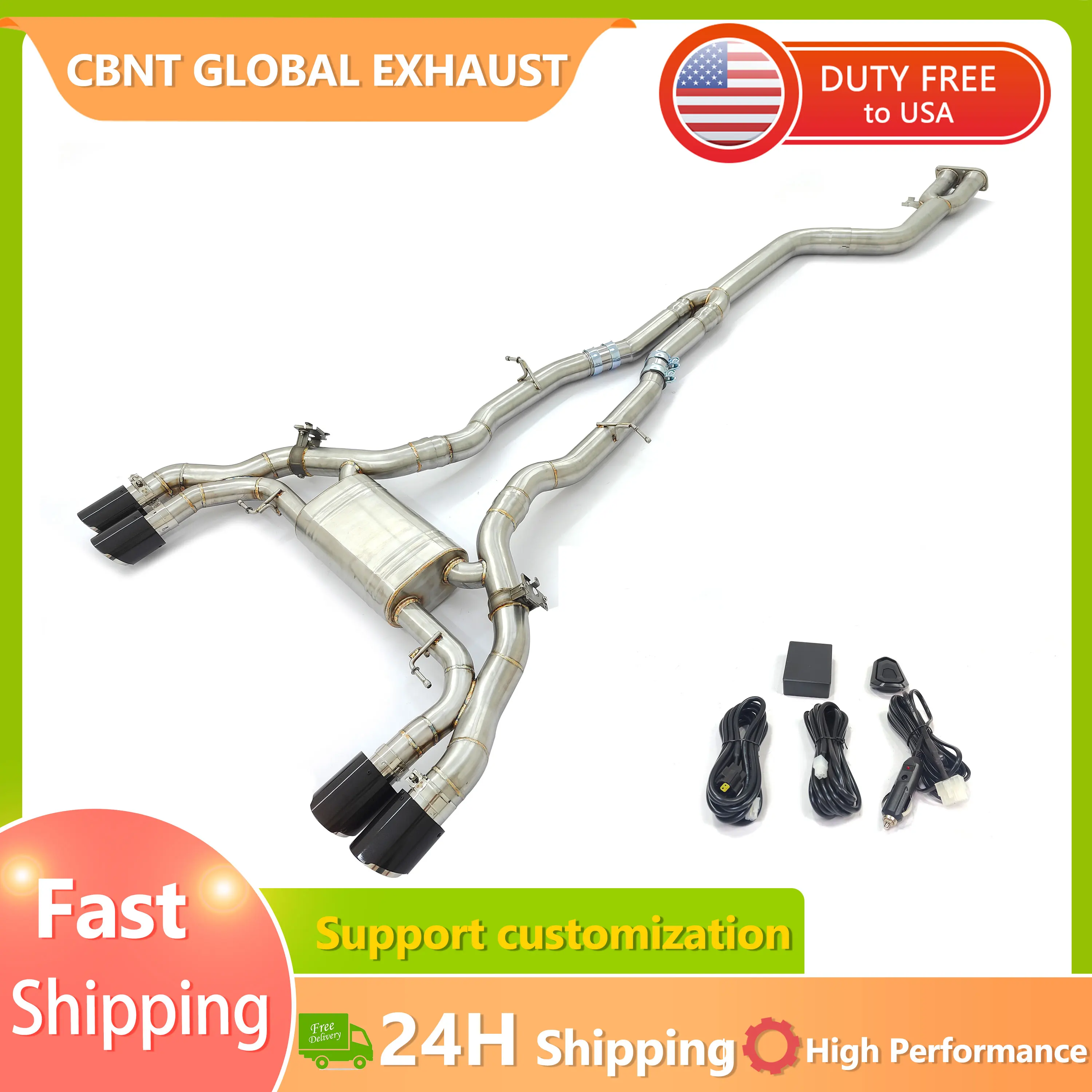 

CBNT X3M F97 Valvetronic Catback Single Midpipe Exhaust for BMW S58 X3M F97 X4M F98 3.0T Valved Muffler Exhaust Pipe Systems