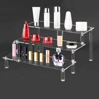 1-4 Tier Acrylic Display Stand Durable Display Rack For Cupcake Perfume Doll Transparent Trapezoidal Blind Box Storage Shelf 6