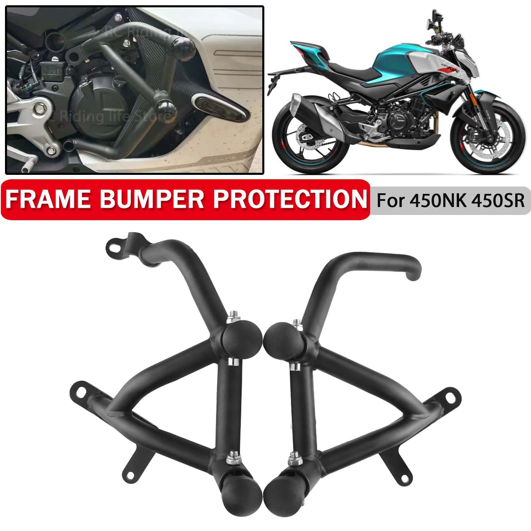 

Frame Bumper Protection For CFMOTO 450NK 450SR NK 450 SR 450 SR450 NK450 Engine Anti Drop Bar Falling Protector Guard Crash Bar