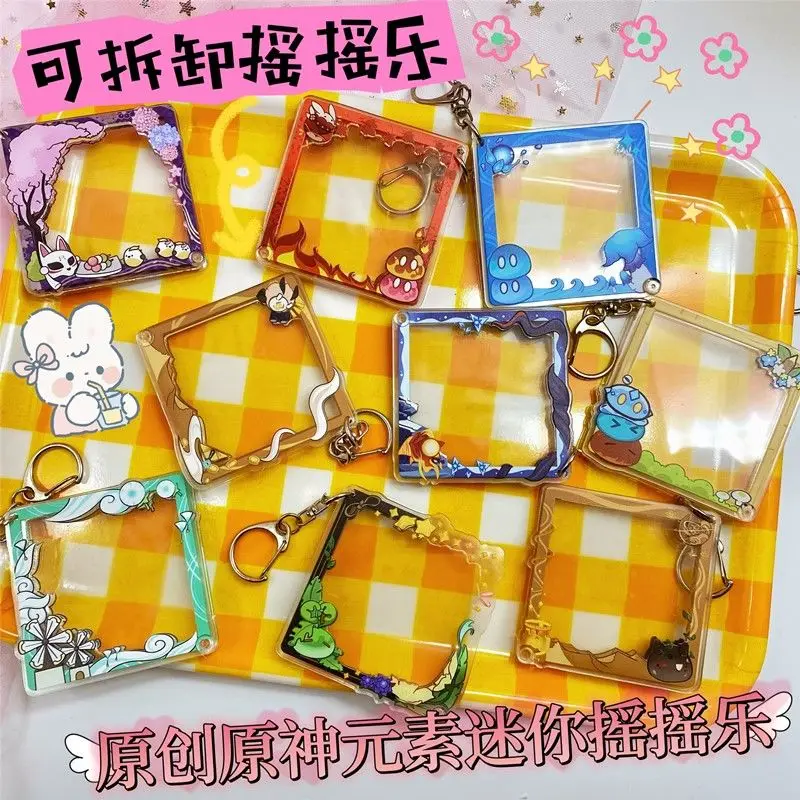 Game Impact Mini Acrylic Sheet Photo Frame Shake Toys Pack Fit Acrylic Tablets 2cm Acrylic Sheet Patch Handmade DIY Keychain