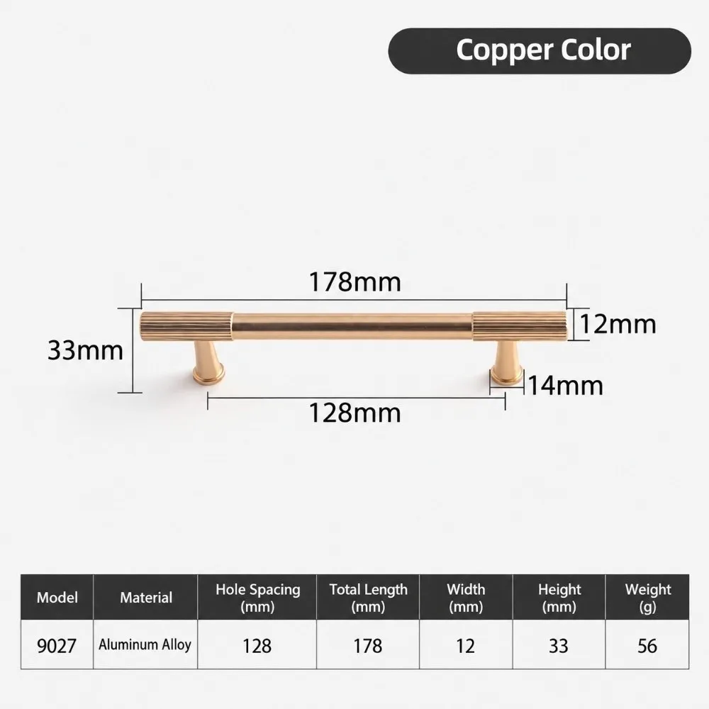 Minimalist Aluminum Alloy Cabinet Handles Vertical Grain Modern Style Drawer Knobs Gold Black Door Pulls Wardrobe